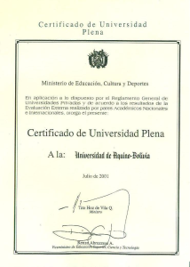 Certificado Universidad Plena